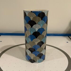 Jonathan Adler Blue Tone Multicolor Wave Vase